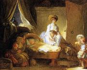 Jean-Honore Fragonard La visite a la nourrice oil painting